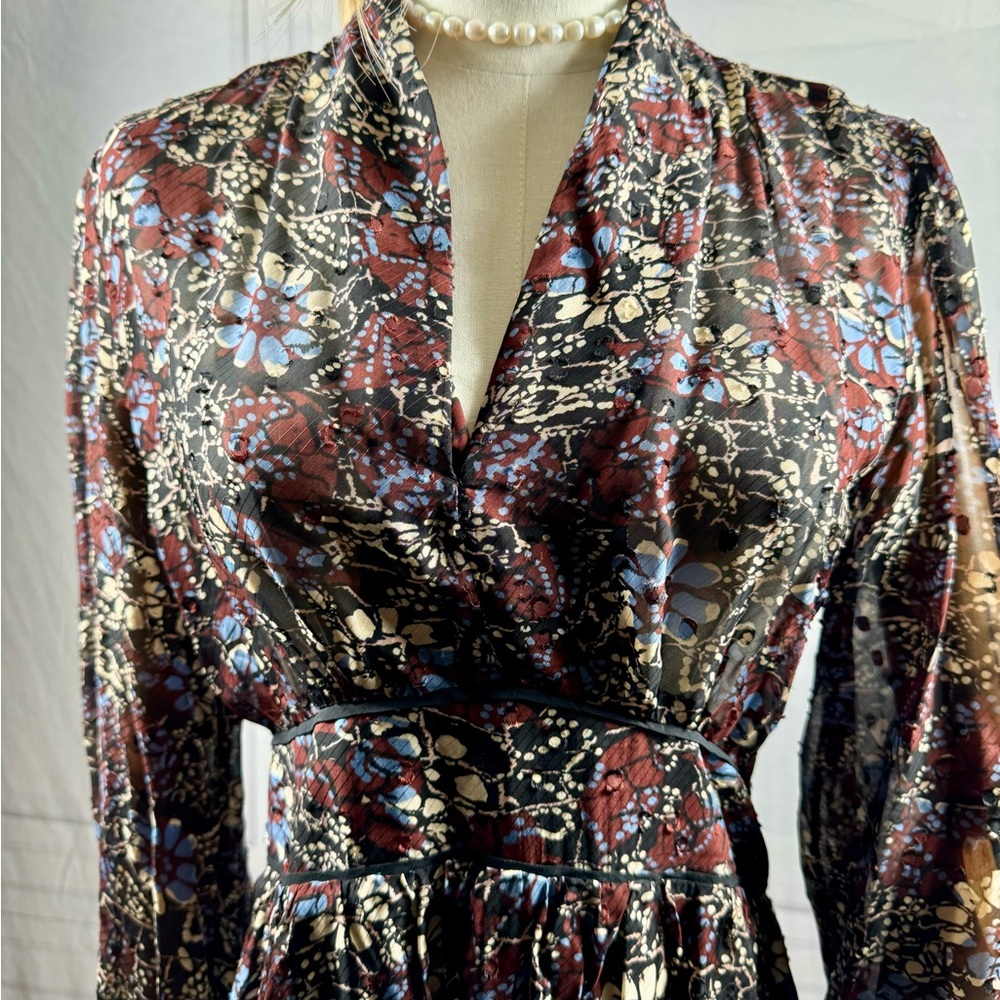 Ba&sh silk dress size 2 - fall vibes side zip